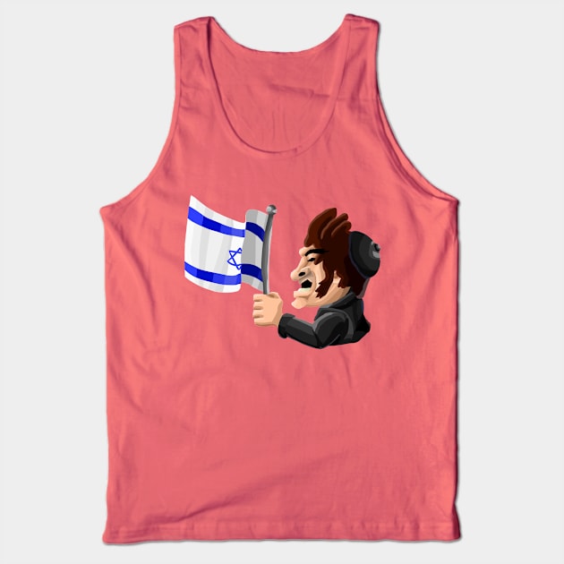 javier milei with israeli flag demonstrating his religious status Tank Top by Super-TS